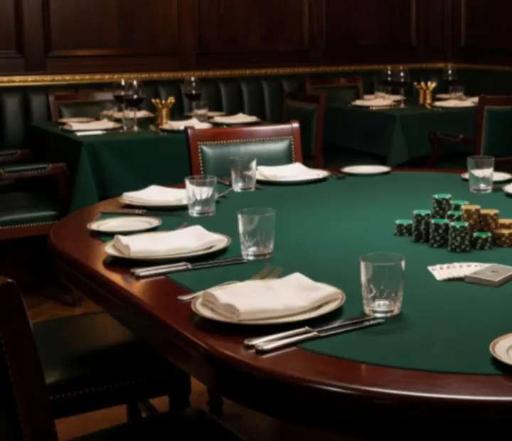 Zarezerwowany stół pokerowy w eleganckiej restauracji